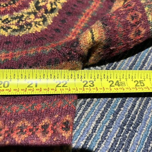 J Crew Mercantile Adult Crewneck Sweater Size Large L All Over Print Lambs Wool - Picture 6 of 7